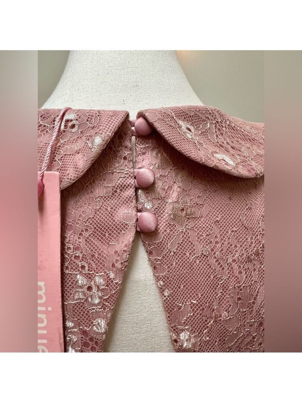 ModCloth Pink Lace Dress Large - Picture 8 of 12